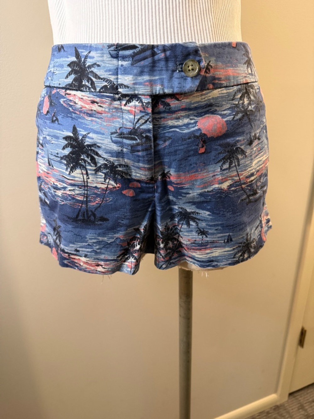 J. Crew Blue and Pink Tropical Print Shorts